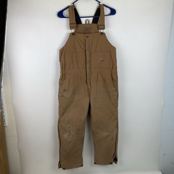 CE Schmidt Workwear Overalls Size Medium Youth 10-12 Tan Lined Insulated
